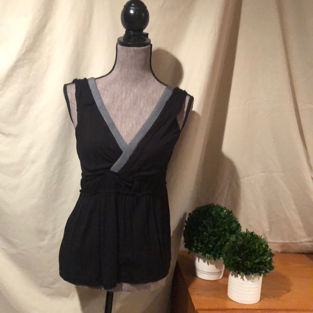 Black V-Neck Blouse